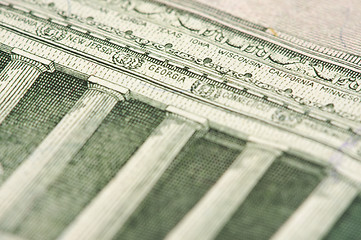 Image showing Macro of Five Dollar Bill Back