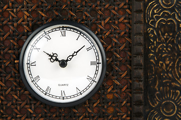 Image showing Close-up Front of Ornate Carriage Clock Box.