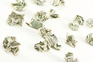 Image showing Crumpled Dollars