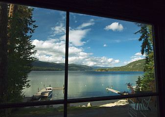 Image showing Beautiful Mountain Lake View From Window