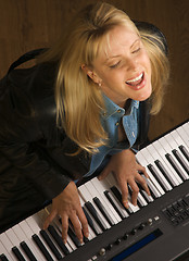 Image showing Female Musician Performs