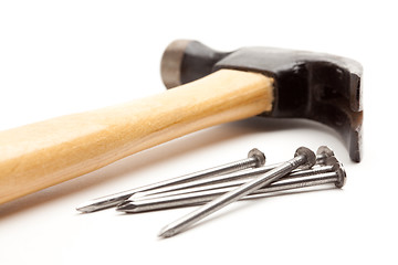 Image showing Hammer and Nails Isolated