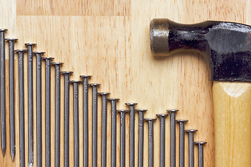 Image showing Hammer and Nails Abstract