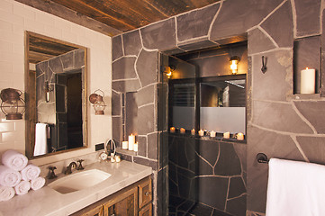 Image showing Rustic Bathroom