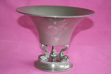 Image showing Antique pewter  bowl