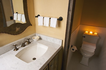 Image showing Rustic Bathroom Scene