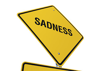 Image showing Sadness Yellow Road Sign