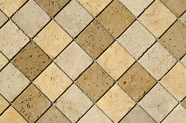 Image showing Freshly laid decorative wall tiles.