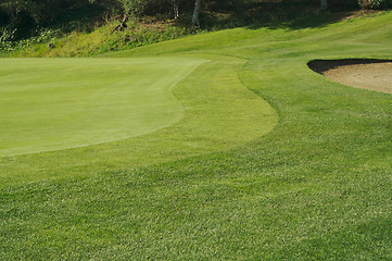 Image showing Abstract of Bunkers and Putting Green