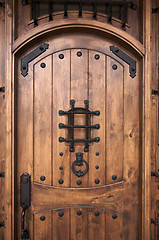 Image showing Intricate Wooden Doorway.