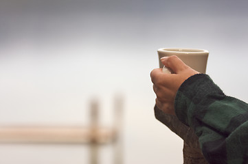 Image showing Morning Coffee on the Lake