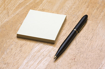 Image showing Pen and Post It Notes Pad