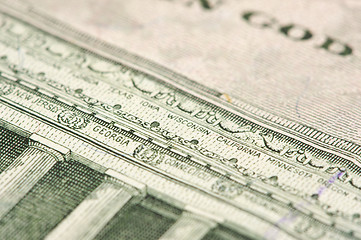 Image showing Macro of Five Dollar Bill Back