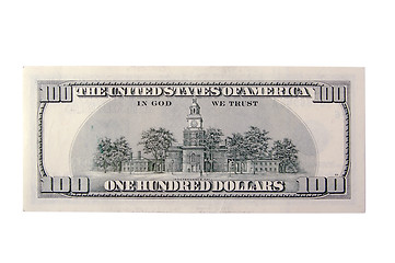 Image showing The Back of a One Hundred Dollar Bill