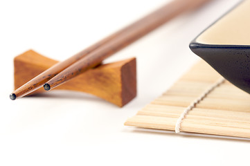 Image showing Abstract Chopsticks and Bowls