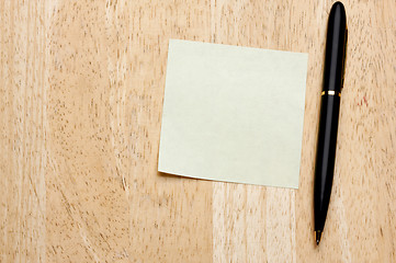 Image showing Pen and Post It Notes Pad