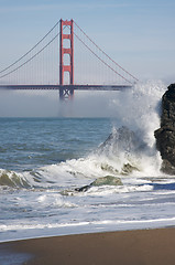 Image showing The Golden Gate Bridge in the Morning Fog