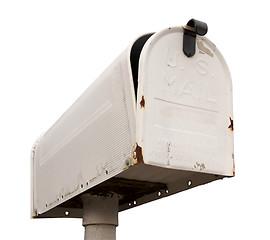 Image showing Weathered Old Mailbox Isolated