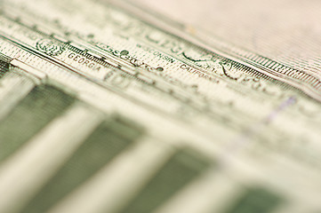 Image showing Macro of Five Dollar Bill Back