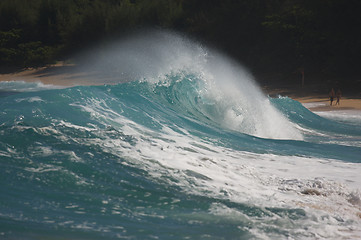 Image showing Dramatic Shorebreak Wave