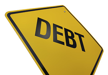 Image showing Debt Road Sign Isolated