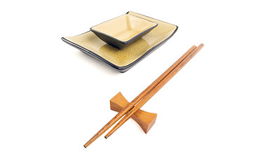 Image showing Abstract Chopsticks and Bowls