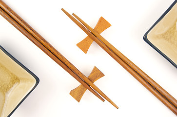 Image showing Abstract Chopsticks and Bowls