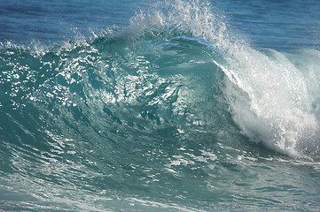 Image showing Dramatic Shorebreak Wave