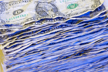 Image showing Pile of Crumpled Dollar Bills.