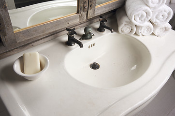 Image showing Rustic Bathroom Scene