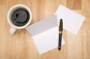 Image showing Note Card & Coffee