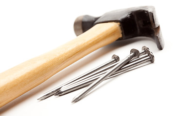 Image showing Hammer and Nails Isolated