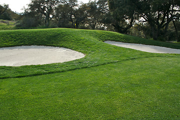 Image showing Abstract of Golf Course Bunkers