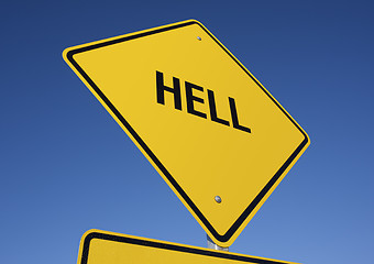 Image showing Hell Yellow Road Sign