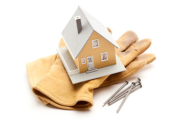 Image showing House, Gloves and Nails