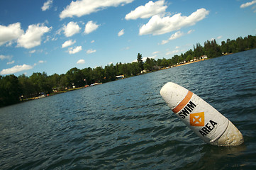 Image showing Lake Scene & Swim Area Buoy