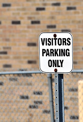 Image showing Visitors parking sign