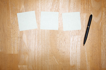 Image showing Pen and Post It Notes Pad