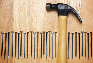 Image showing Hammer and Nails Abstract