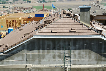 Image showing New Home Construction Site Roof