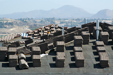 Image showing New Home Construction Site Roof