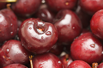 Image showing Bunch of Fresh Cherries