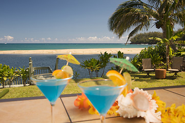 Image showing Tropical Drinks on Lanai
