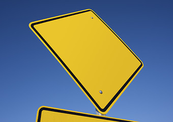 Image showing Blank Yellow Road Sign