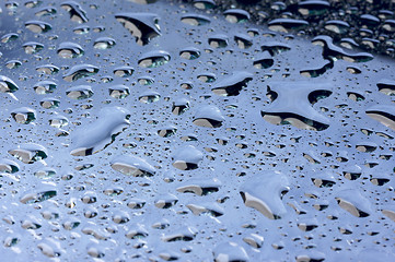 Image showing Water Drops on Glass