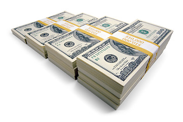 Image showing Stacks of One Hundred Dollar Bills