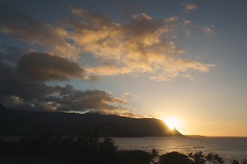 Image showing Sunset Over Hanalei Bay, Kauai