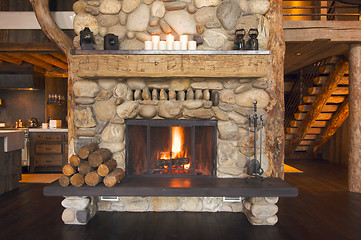 Image showing Rustic Fireplace