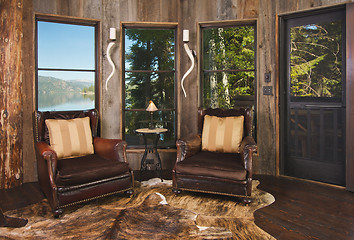 Image showing Rustic Reading Room in Rural Setting