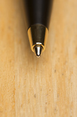 Image showing Ball Point Pen Macro on Wood